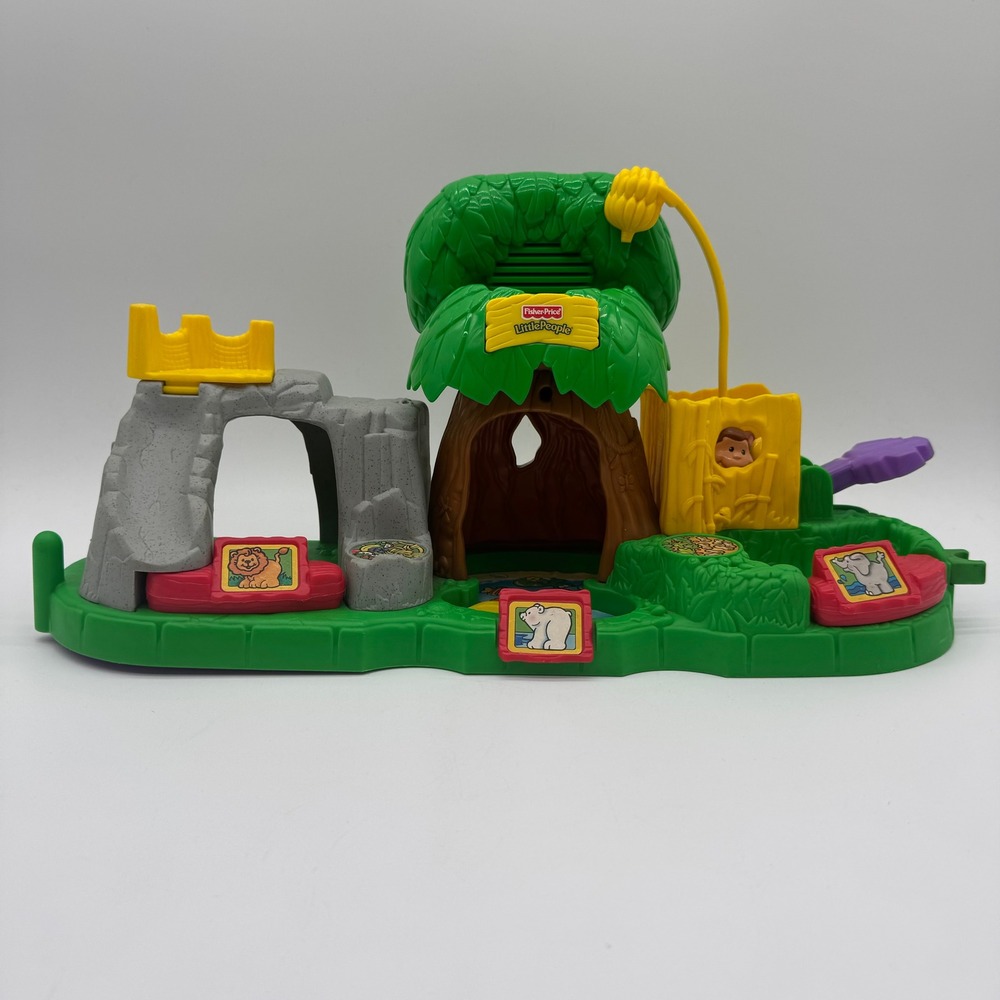 Fisher-Price Little People Animal Sounds Zoo Playset 2001 Mattel Tested Works
